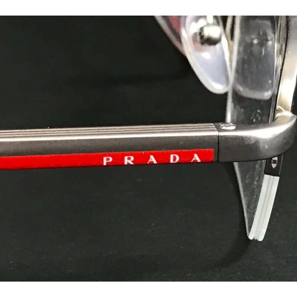 Prada Linea Rossa Eyeglasses Frames VPS50C 1AP-1O1 Matte Silver White 54-18-135